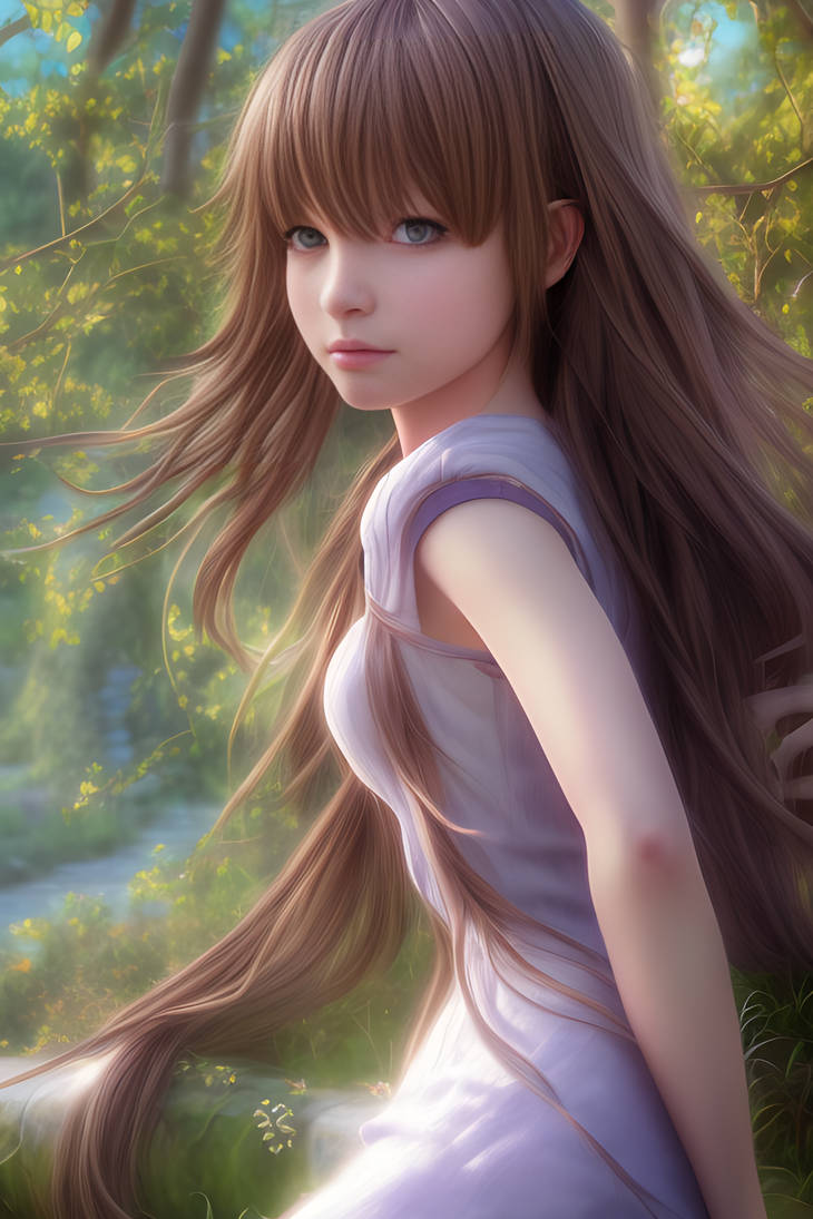 Pretty Young Girl, Beautiful Cute Anime. Generative AI Stock Illustration |  Adobe Stock