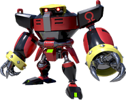 E-123 Omega (Sonic the Hedgehog) is the final and most powerful product of Dr. Robotnik's E-Series, hence the name.