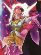 Chronoa (Dragon Ball series) unleashes the Power of Time to assume her Tokinokitara Kaihou form, granting her complete control over space-time.