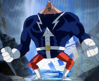 Lao G (One Piece) releasing the vast quantities of life energy he stored up during his youth for a power up.