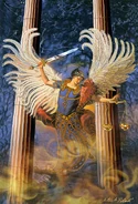 Saint Raguel.jpg (178 KB) Raguel (Book Of Enoch) who's name means "Friend of God" is a member of The Seven Archangels who watches and takes vengeance on the world of the luminaries who have transgressed God's laws.