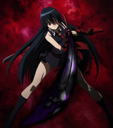 Akame (Akame Ga Kill!) has been conditioned to be a near-emotionless assassin who is notorious for killing her targets in cold blood.