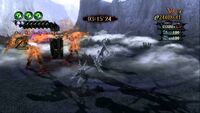 Bayonetta (Bayonetta) can project her soul out of her body to fight opponents in Purgatorio while protecting someone in the physical realm.