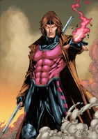 Remy LeBeau/Gambit (Marvel Comics) is one the X-Men greatest fighters, having fought Captain America, Spider-Man, Wolverine, Daredevil and even Apocalypse.