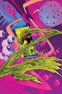 Theodore Sallis/Man-Thing (Marvel Comics) is directly connected to the Nexus of All Realities, allowing him to open portals to and from alternate realities, interact with different dimensional counterparts and even alternate the physical appearances of said doppelgangers with those of their prime universe iterations.