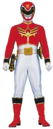 Alata (Tensou Sentai Goseiger) as Gosei Red normal form.../Troy Burrows (Power Rangers Megaforce/Super Megaforce) as Megaforce Red normal form...