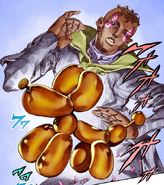 Mike O.'s (JoJo's Bizarre Adventure Part VII: Steel Ball Run) Stand, Tubular Bells allows him to blow air into metal and manipulate its shape, he can even create semi-sentient lifeforms out of metal.