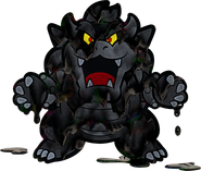 Bowser (Paper Mario: Color Splash) under the influence of the Black Paint.