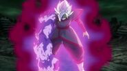 As a result of his unstable body, Fusion Zamasu (Dragon Ball Super) mutates into a purple monster upon regenerating himself.