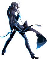 Seth (Under Night In-Birth) wielding his Eliminator.