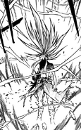 Yuu Kanda (D.Gray-Man) using 5th illusion Style, granting him power but at the cost of his life-force.