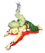 Gau (Final Fantasy VI) can imitate the powers of any/all monsters via his ability, Rage.