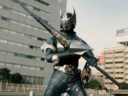 Ren Akiyama/Kamen Rider Knight (Kamen Rider Ryuki) is highly skilled in using the Wing Lancer.