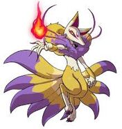 Kyubi (Yo-Kai Watch) can manipulate fox-fire to attack enemies and change form at will.