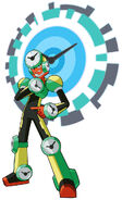 ClockMan.EXE (Rockman.EXE Operate Shooting Star) is NetNavi that can travel trough Time.