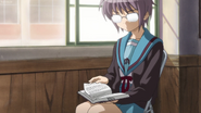 Yuki Nagato (Haruhi Suzumiya) is a bibliophile and member of the Literary Club.