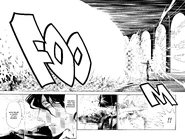 Tyki Mikk (D.Gray-Man) firing a powerful burst of vacuum by rejecting the ambient air pressure around his vicinity.