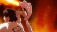 Shusuke Amagai's Zanpakutō, Raika (Bleach) showing its control over spiritual fire.