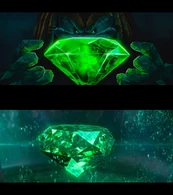 After combining all seven chaos emeralds into one, The Master Emerald (Sonic the Hedgehog Movie) is a source of ultimate power with the ability to turn thoughts into reality.
