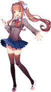 Monika (Doki Doki Literature Club) Is aware of the fictionality of her universe and can manipulate the script to decide on the events that happen in the game.