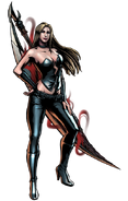 Trish (Devil May Cry) wielding the Sword of Sparda.