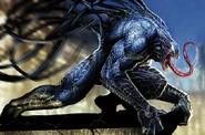 The Venom Symbiote (Marvel Comics) is able to both access the memories, skills, and powers of its first human host, Spider-Man, and transfer the information to all of its subsequent hosts.