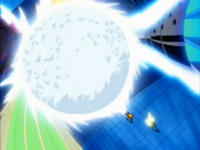 Cherish and Nicole (Zatch Bell!) creating a giant crystal ball with Dioga Kofarudon.