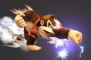 Donkey Kong (Donkey Kong/Super Smash Bros.) uses the Lightning Punch to infuse his fist with electricity.