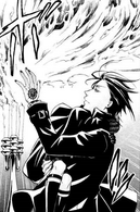 Sebastian (Black Butler) uses fire from candles to set the place ablaze.