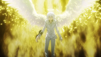 Accelerator (Toaru Majutsu no Index) awakens, gaining angelic wings.