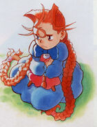 Anita (Darkstalkers) has potent extrasensory abilities beyond merely physical auditory input. Able to glimpse things far beyond her personal tactile stimulus.