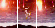 Arceus (Pokémon) unleashing his Judgement attack.