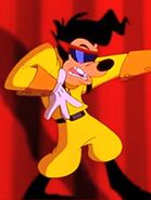 Max Goof (Goof Troop) dresses as Powerline and has sunglasses on so nobody would recognize him.