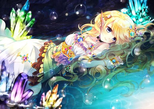 Anime elf blonde water anime girl beautiful cute 1600x1132