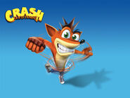 Crash Bandicoot (Crash Bandicoot) showing his moves.