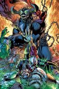 Omega Spawn (Image Comics) a facsimile resurrection of Al Simmons created by his K7-Letha symbiote.