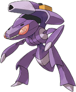 Genesect (Pokémon) is a cybernetically augmented clone of an extinct apex predator.