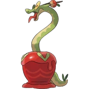 Hydrapple (Pokémon) possesses numerous heads; the majority of which stay inside of its body when outside of battle.