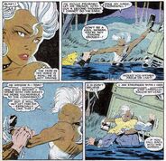 Ororo Munroe/Storm (Marvel Comics) having grown up on the streets and trained in the Danger Room is stronger than her build would suggest being able to pull Stonewall out of a lake with one arm.