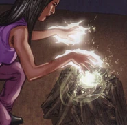 ...and ignite objects...while her past life...