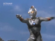 Ultraman 80 (Ultraman series) emitting Freezing Laser.
