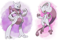 Using Mega Evolution, Mewtwo (Pokémon) can become either Mega Mewtwo X or Mega Mewtwo Y.