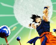 Using the Spirit Bomb, Goku (Dragon Ball) channels natural energy from every living entity and the planet Earth, the Sun and the nearest stars.