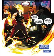 Much like Static, Francis Stone/Hotstreak (DC Animted Universe) became a pyrokinetic Bangbaby that's able to project and generate powerful amounts of flames from his body after he was exposed to Quantum Vapor.