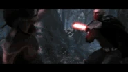 Tutaminis.gif (4.56 MB) Satele Shan (Star Wars) using Tutaminis to tank a lightsaber attack.