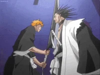 Bleach Ichigo vs Kenpachi Reiatsu Armor.gif (776 KB) Kenpachi Zaraki (Bleach) possesses tremendous durability, his immense spiritual pressure acting as an armor of sorts. Even Ichigo's hands got injured in a backlash without harming Zaraki.