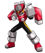 MegaMan.EXE (MegaMan Battle Network) after performing Double Soul with MagnetMan.EXE