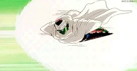 ...Piccolo using Dragon Dash to enhance his flight speed...