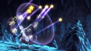 Using Swift, Mewtwo (Pokémon) unleashes a hail of homing star projectiles.