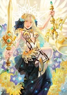 Luviagelita Edlefelt (TYPE-MOON) is a vessel for the Greek goddess of justice and the stars, Astraea.